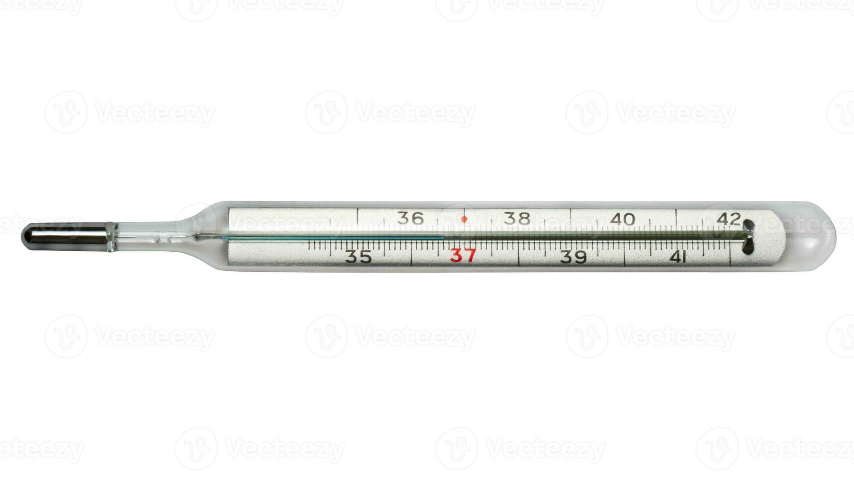 Glass Thermometer, Mercury Thermometer Isolated photo