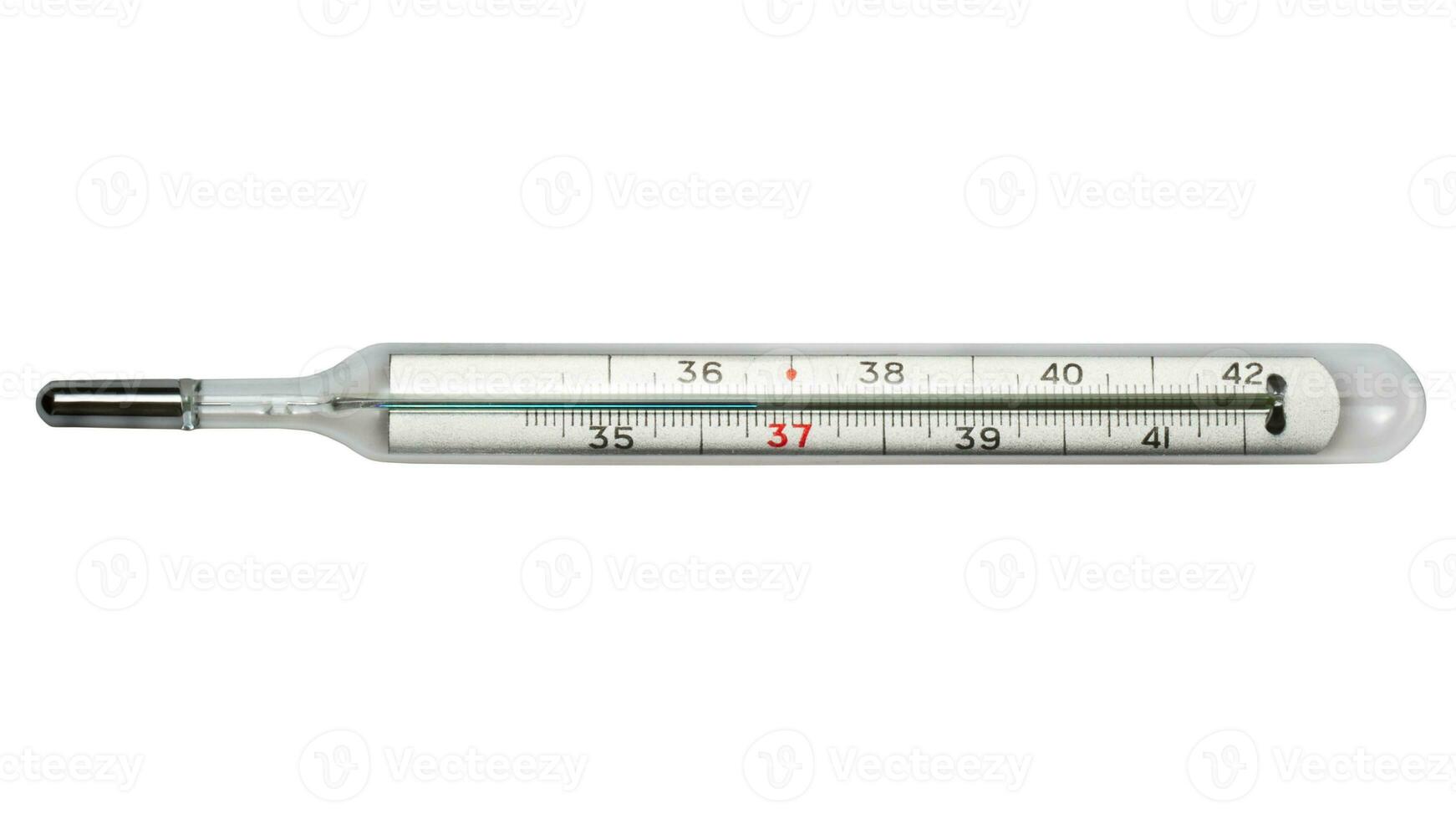 Glass Thermometer, Mercury Thermometer Isolated photo