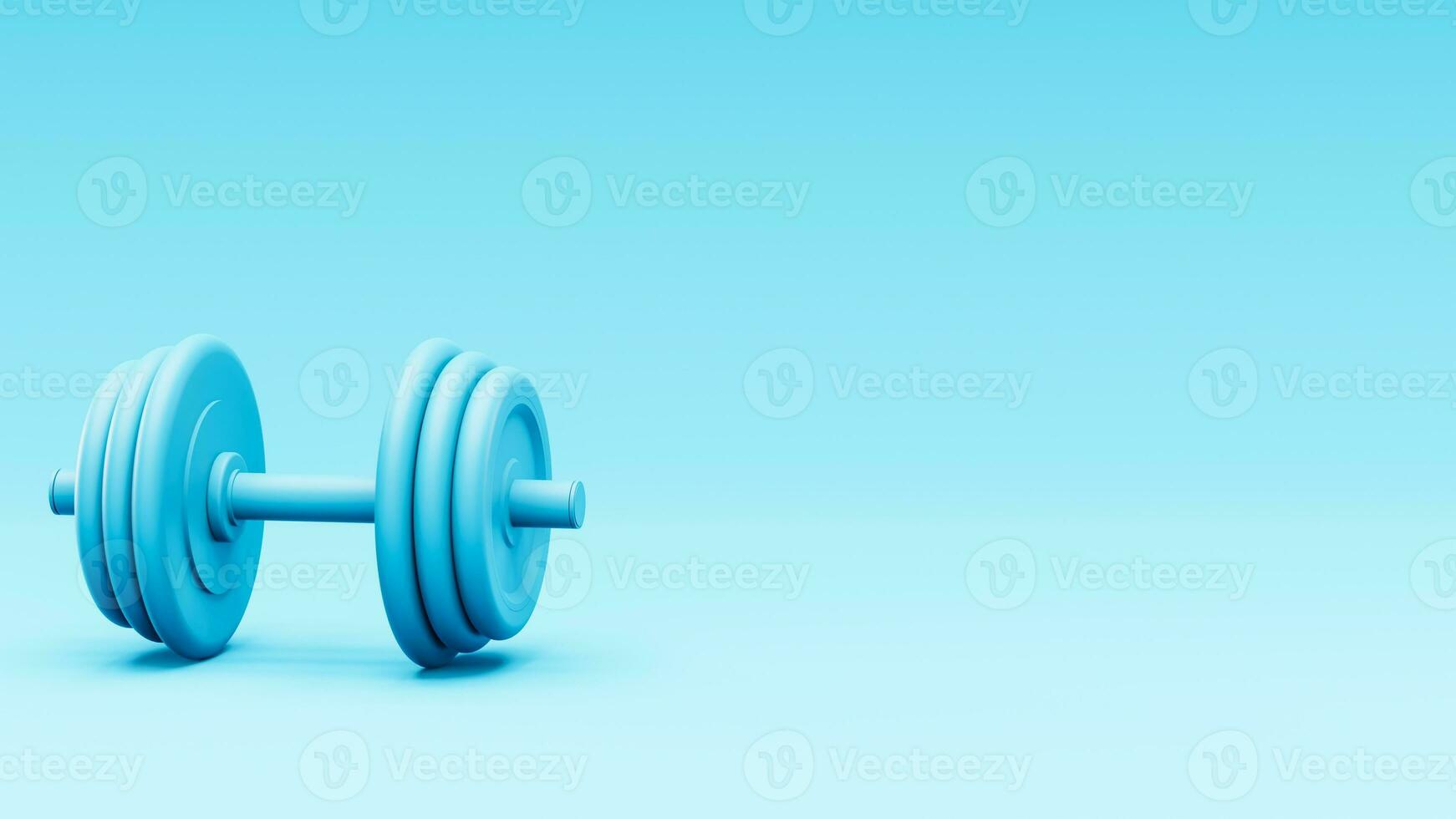 Isolated Dumbbell Concept. Fitness Equipment for Gym Workout, Strength Training, Bodybuilding, and Powerlifting photo