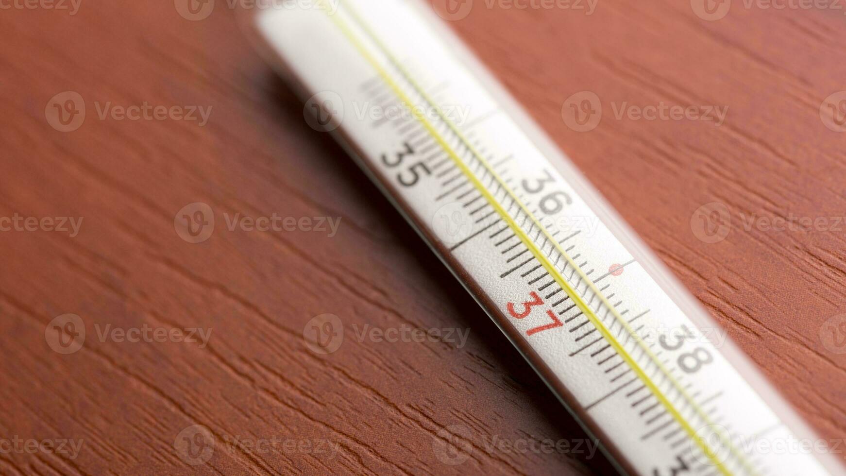 Glass Thermometer, Mercury Thermometer Isolated photo