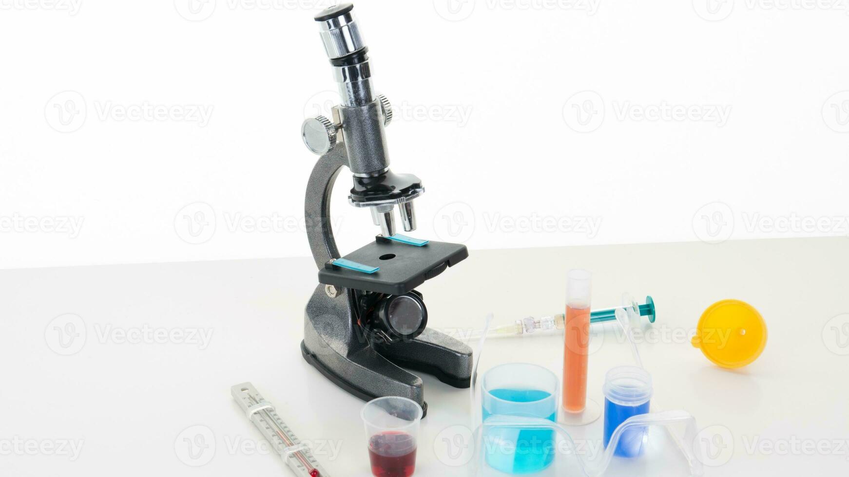 Isolated Microscope on White Background photo