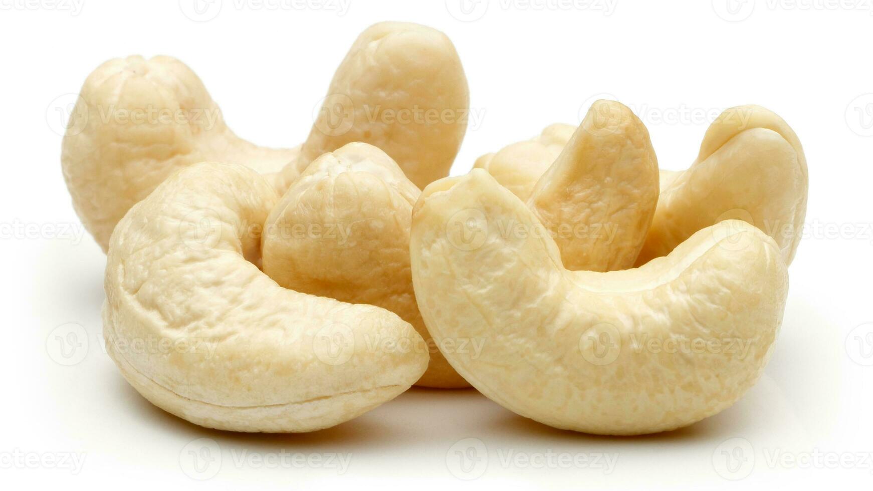 Delicious Cashew Nuts Isolated. Healthy, Organic Snack with Nutty, Concept for Design photo