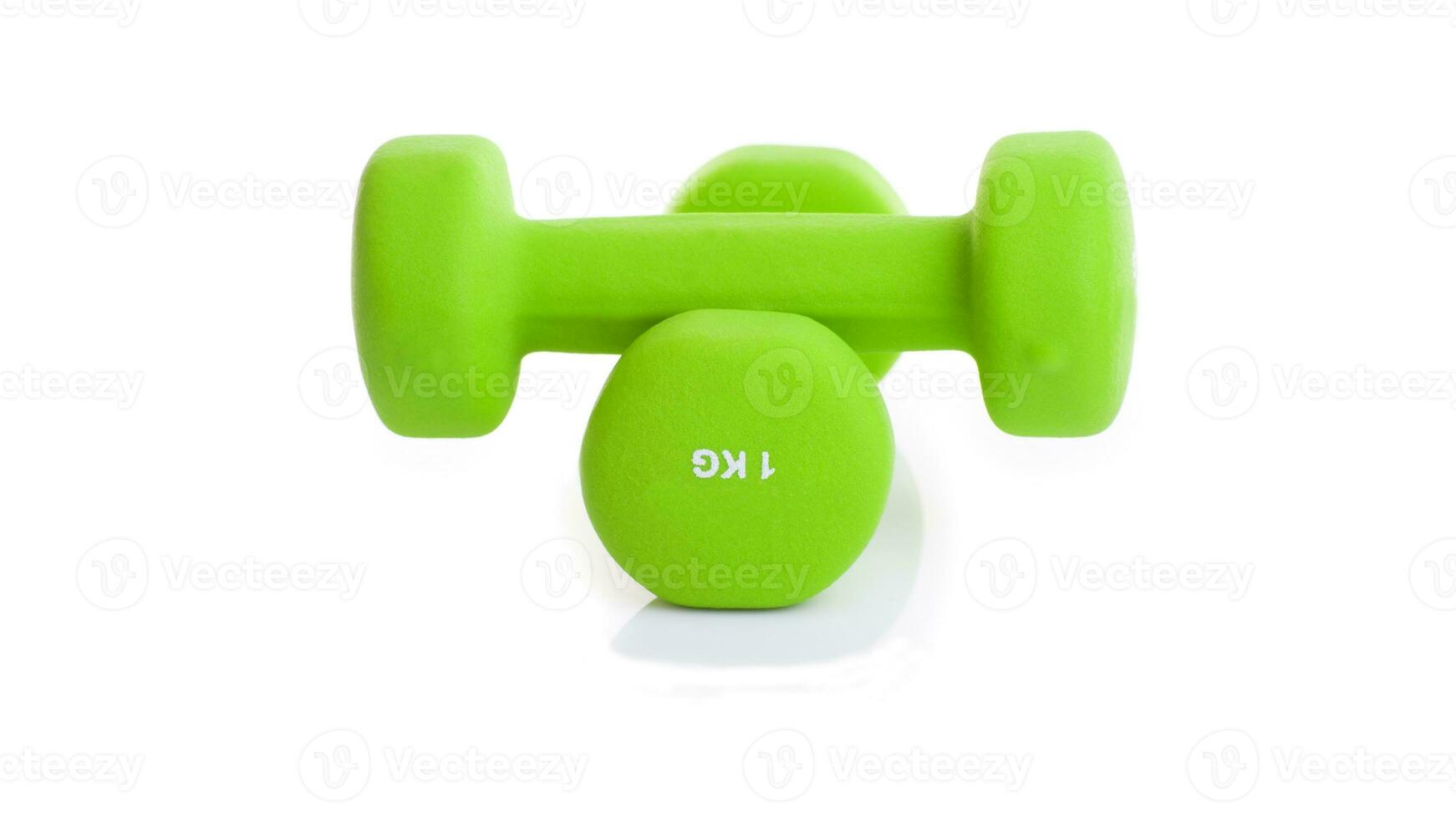 Isolated Dumbbell Concept. Fitness Equipment for Gym Workout, Strength Training, Bodybuilding, and Powerlifting photo