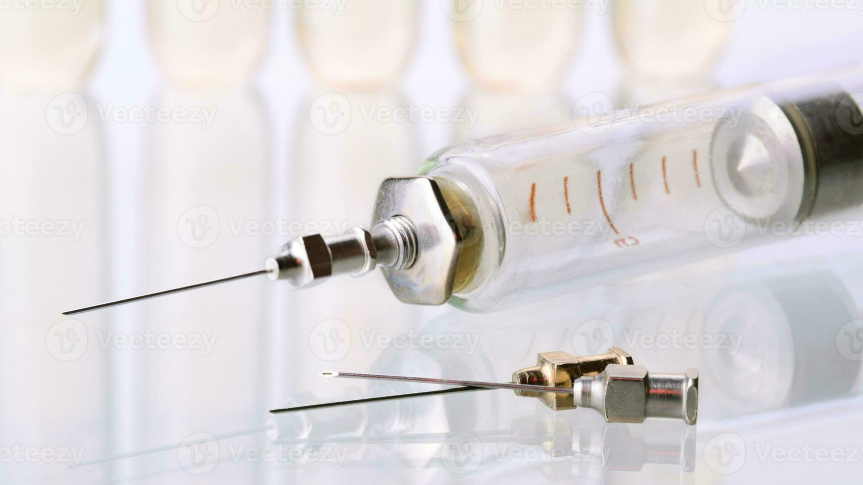 Vintage Glass Syringe, Nostalgic Medical Relic isolated photo