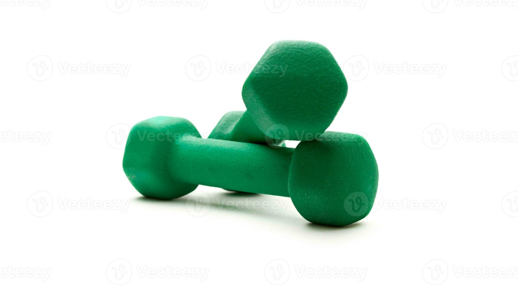 Isolated Dumbbell Concept. Fitness Equipment for Gym Workout, Strength Training, Bodybuilding, and Powerlifting photo