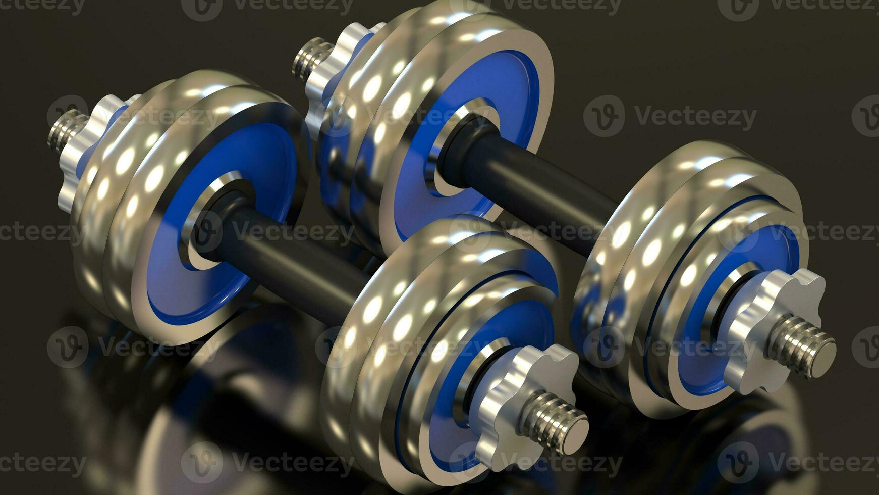 Isolated Dumbbell Concept. Fitness Equipment for Gym Workout, Strength Training, Bodybuilding, and Powerlifting photo