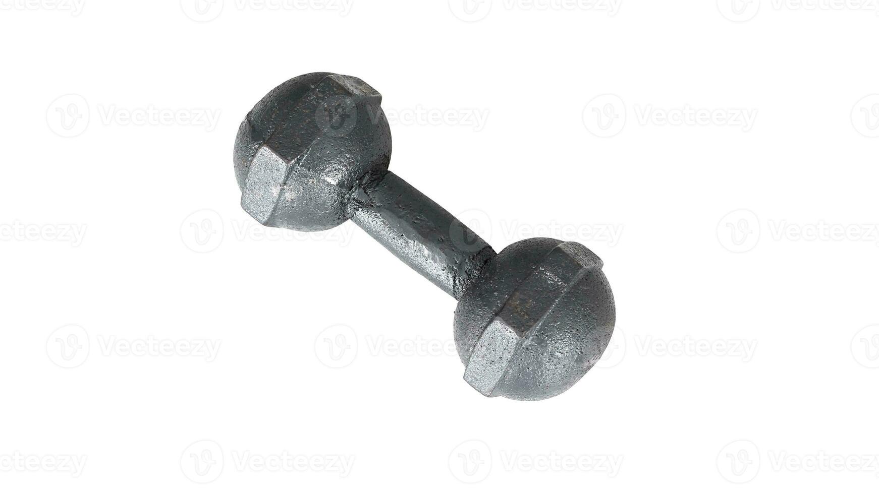 Isolated Dumbbell Concept. Fitness Equipment for Gym Workout, Strength Training, Bodybuilding, and Powerlifting photo