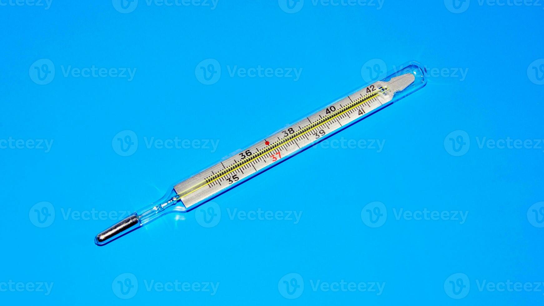 Glass Thermometer, Mercury Thermometer Isolated photo