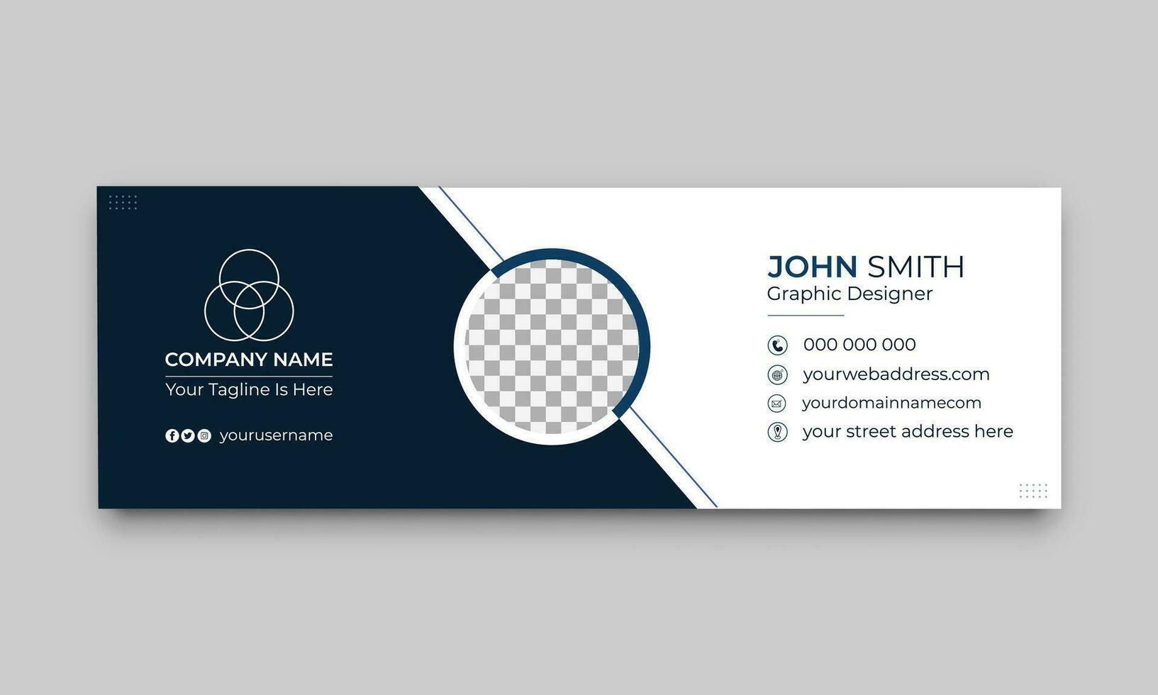 Flat and creative email signature design template for business promotion vector