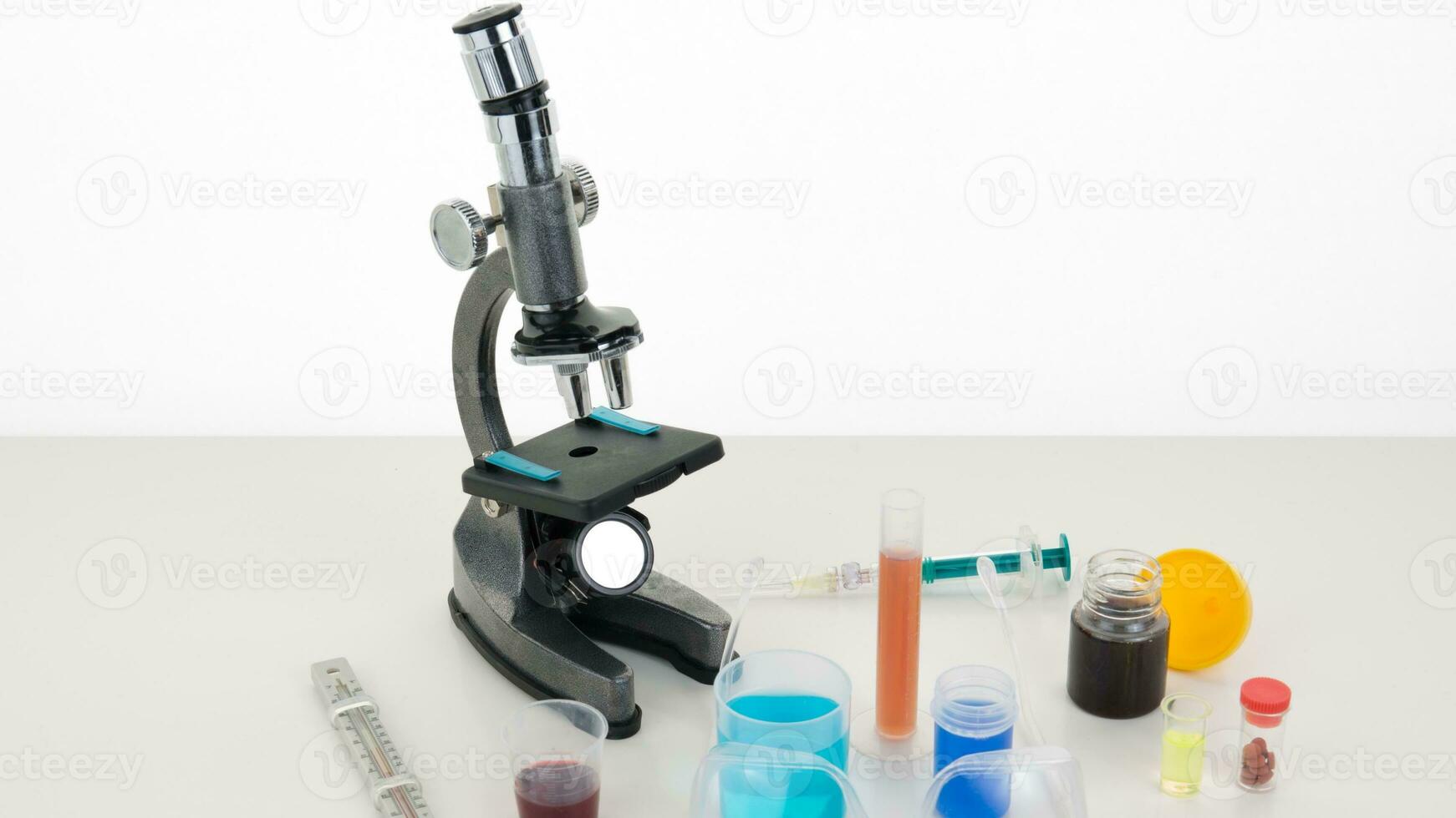 Isolated Microscope on White Background photo