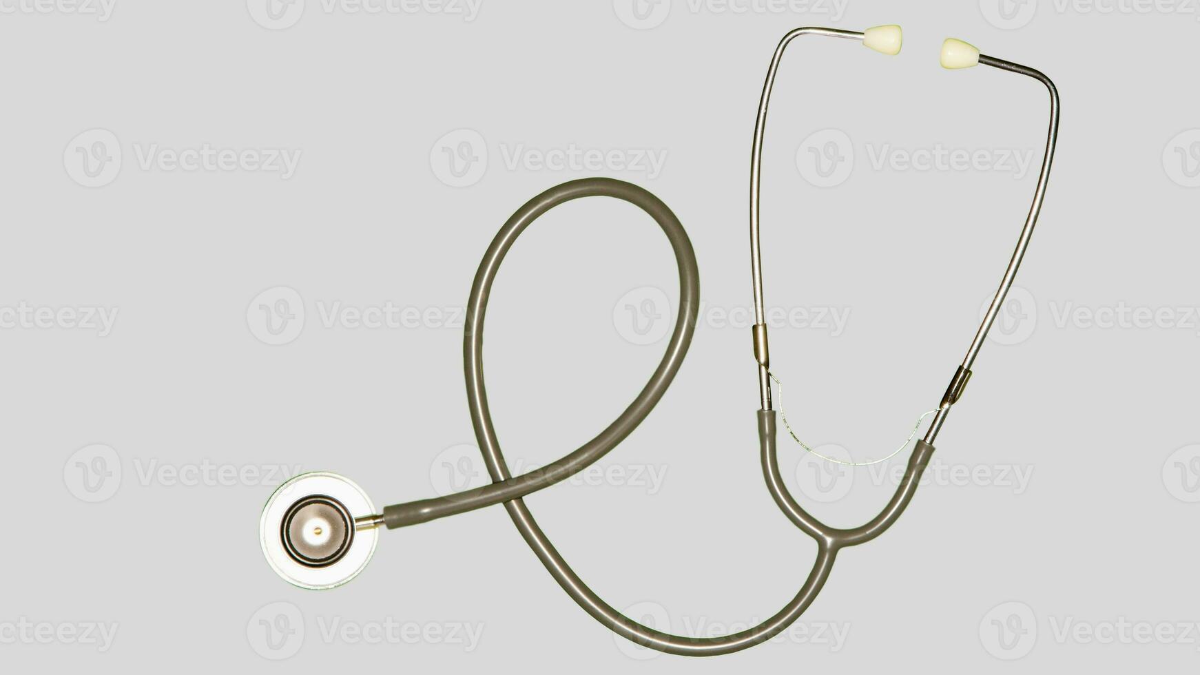 Isolated Stethoscope on White Background, Medical Equipment Concept photo