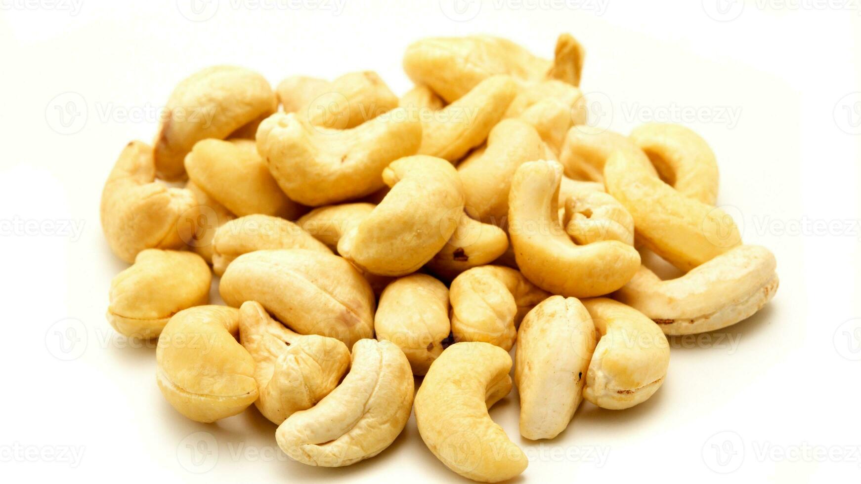 Delicious Cashew Nuts Isolated. Healthy, Organic Snack with Nutty, Concept for Design photo