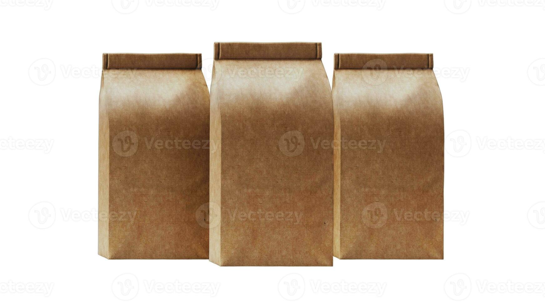 Blank Coffee Bag Mockup Isolated on White Background Packaging Design Template for Branding, Product Presentation, and Marketing Advertisement photo