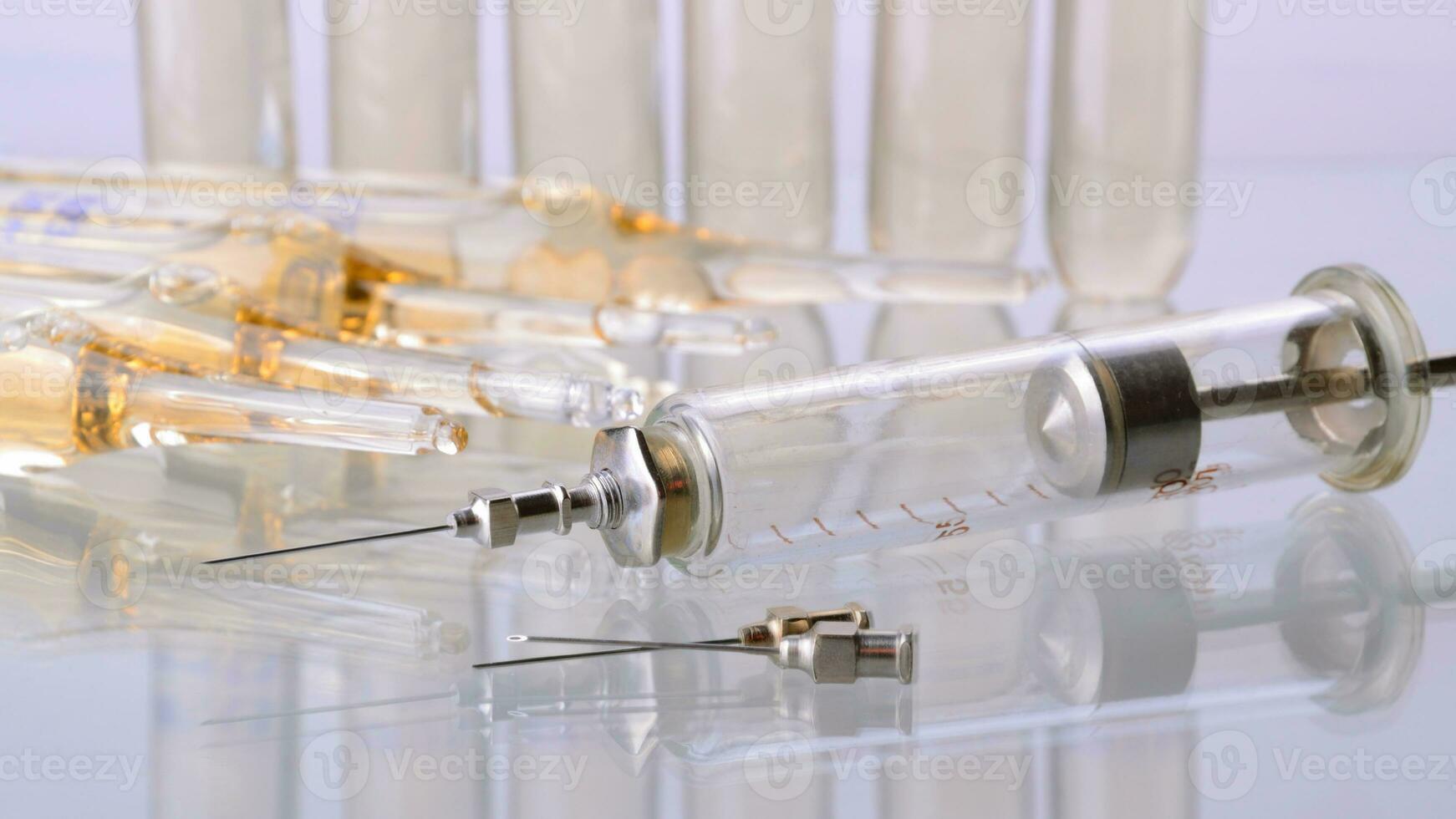 Vintage Glass Syringe, Nostalgic Medical Relic isolated photo