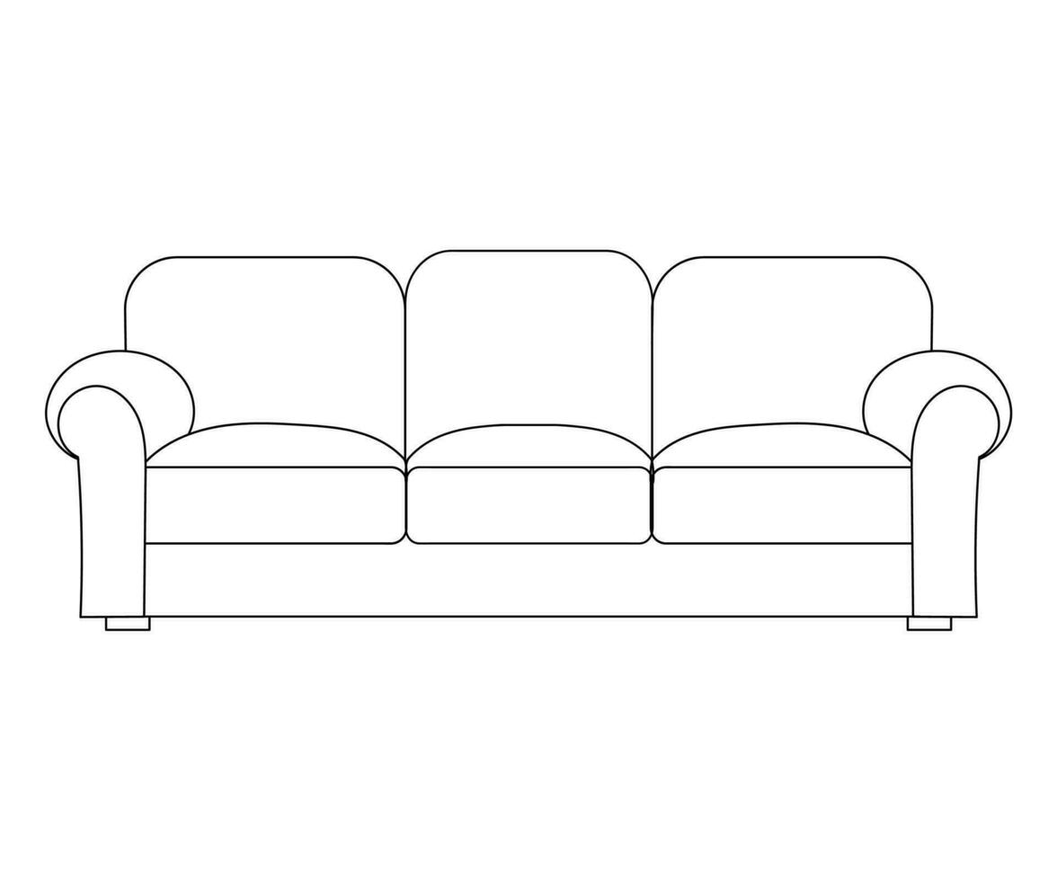sofá línea iconos mueble diseño. colección de sofá ilustración. moderno mueble conjunto aislado en blanco antecedentes. vector