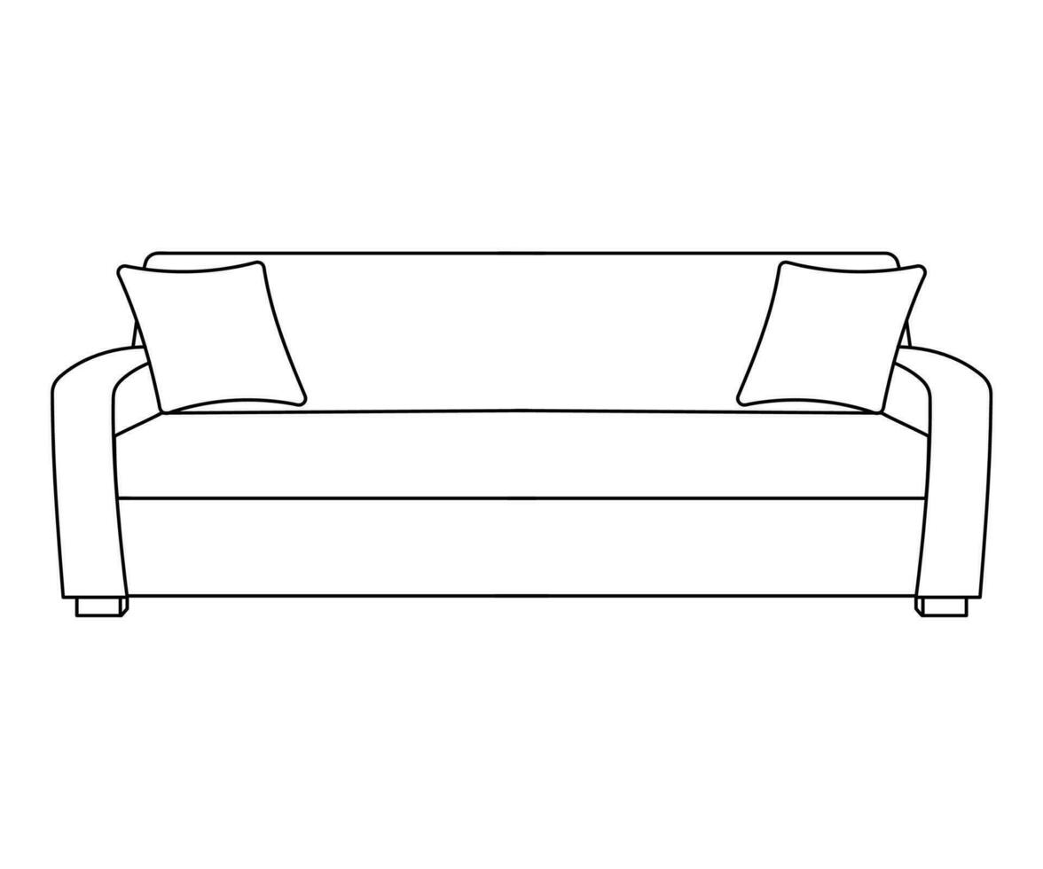 sofá línea iconos mueble diseño. colección de sofá ilustración. moderno mueble conjunto aislado en blanco antecedentes. vector