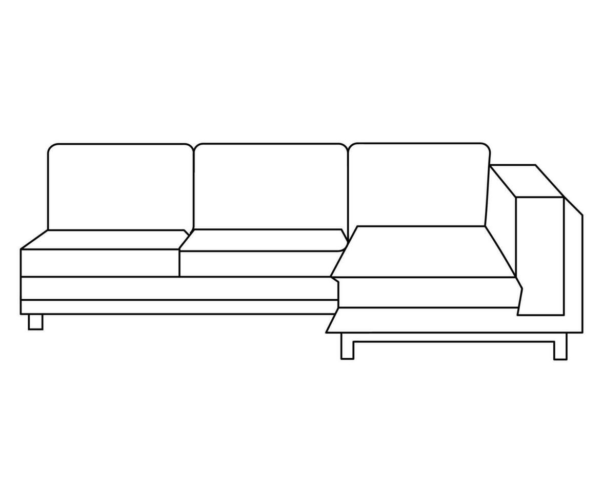 Sofa line Icons. Furniture design. Collection of sofa illustration. Modern furniture set isolated on white background. vector