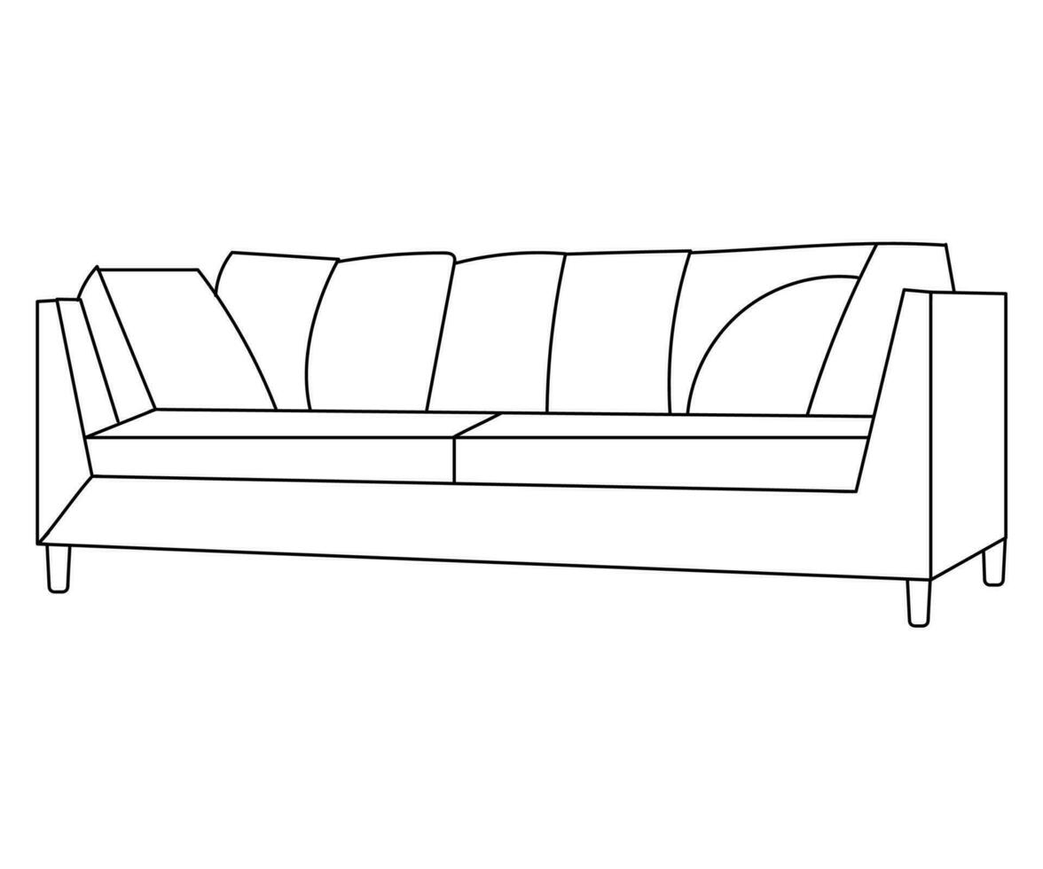 sofá línea iconos mueble diseño. colección de sofá ilustración. moderno mueble conjunto aislado en blanco antecedentes. vector