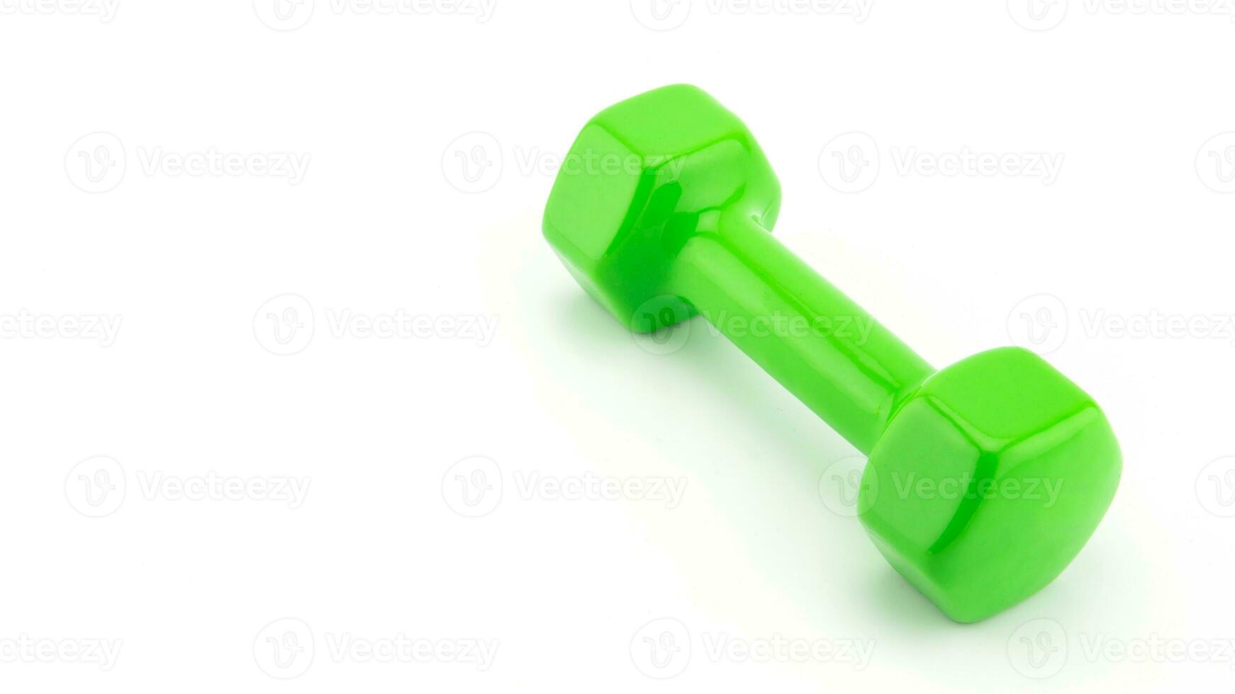 Isolated Dumbbell Concept. Fitness Equipment for Gym Workout, Strength Training, Bodybuilding, and Powerlifting photo