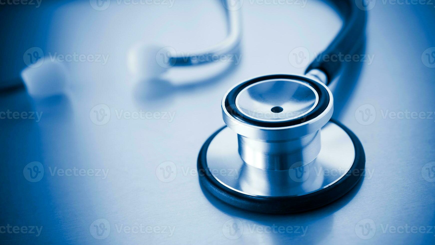 Isolated Stethoscope on White Background, Medical Equipment Concept photo