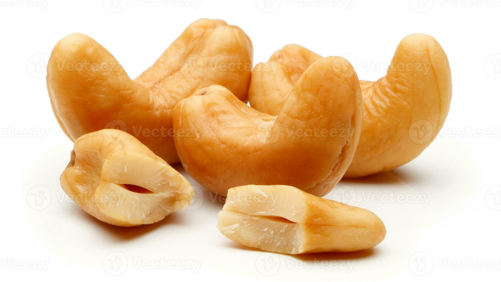 Delicious Cashew Nuts Isolated. Healthy, Organic Snack with Nutty, Concept for Design photo