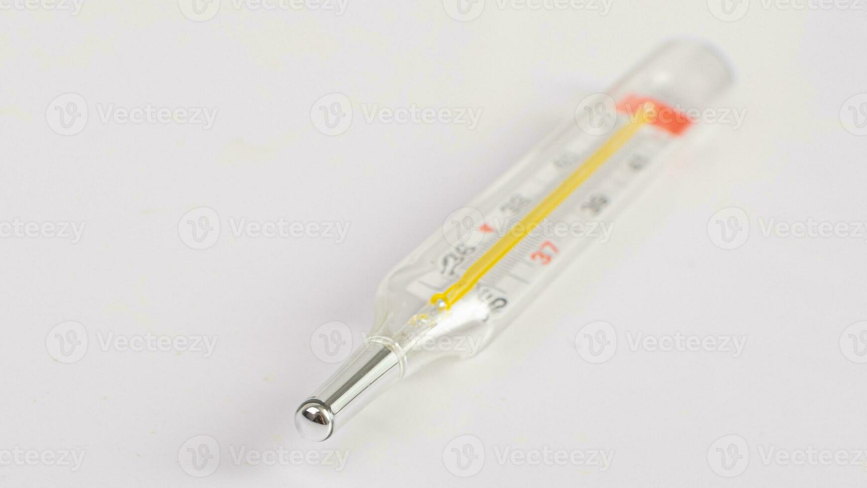 Glass Thermometer, Mercury Thermometer Isolated photo