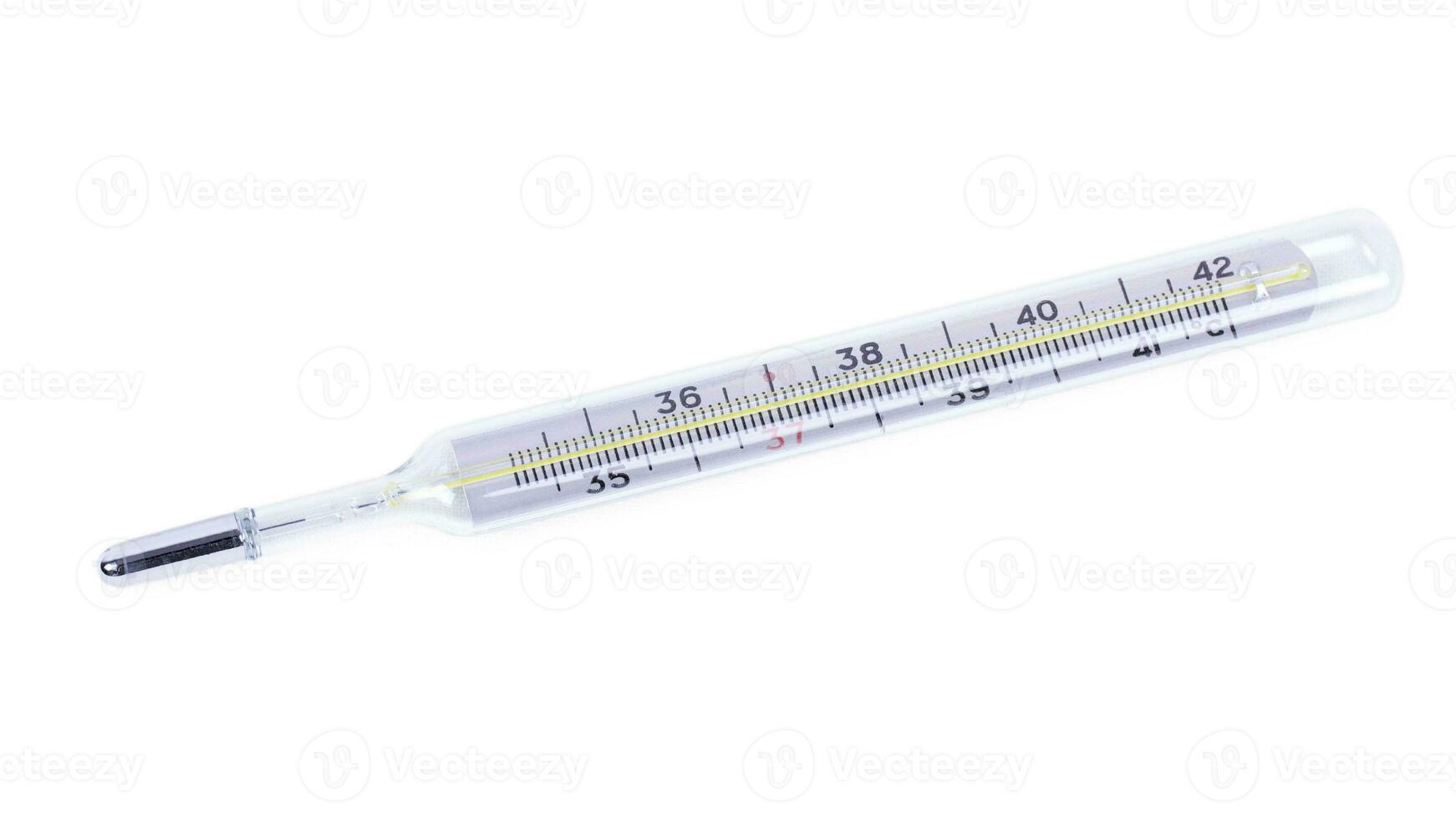 Glass Thermometer, Mercury Thermometer Isolated photo