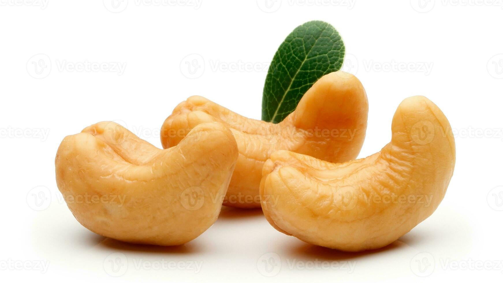 Delicious Cashew Nuts Isolated. Healthy, Organic Snack with Nutty, Concept for Design photo