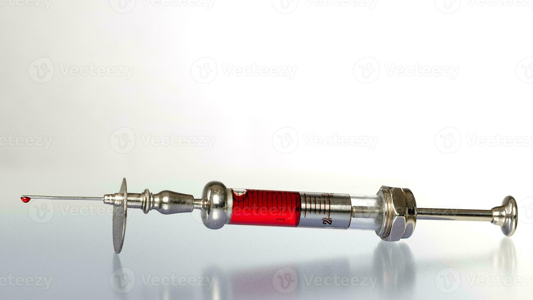 Vintage Glass Syringe, Nostalgic Medical Relic isolated photo