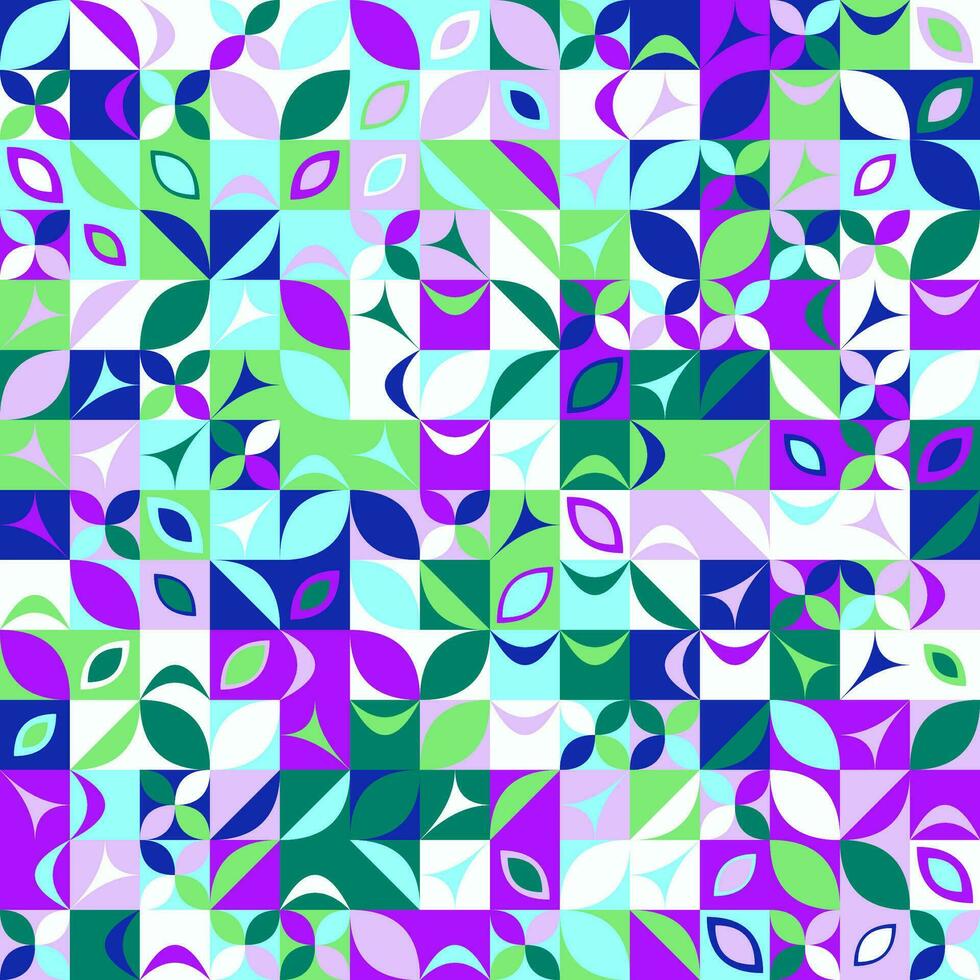 Geometrical mosaic pattern background - abstract colorful vector graphic design