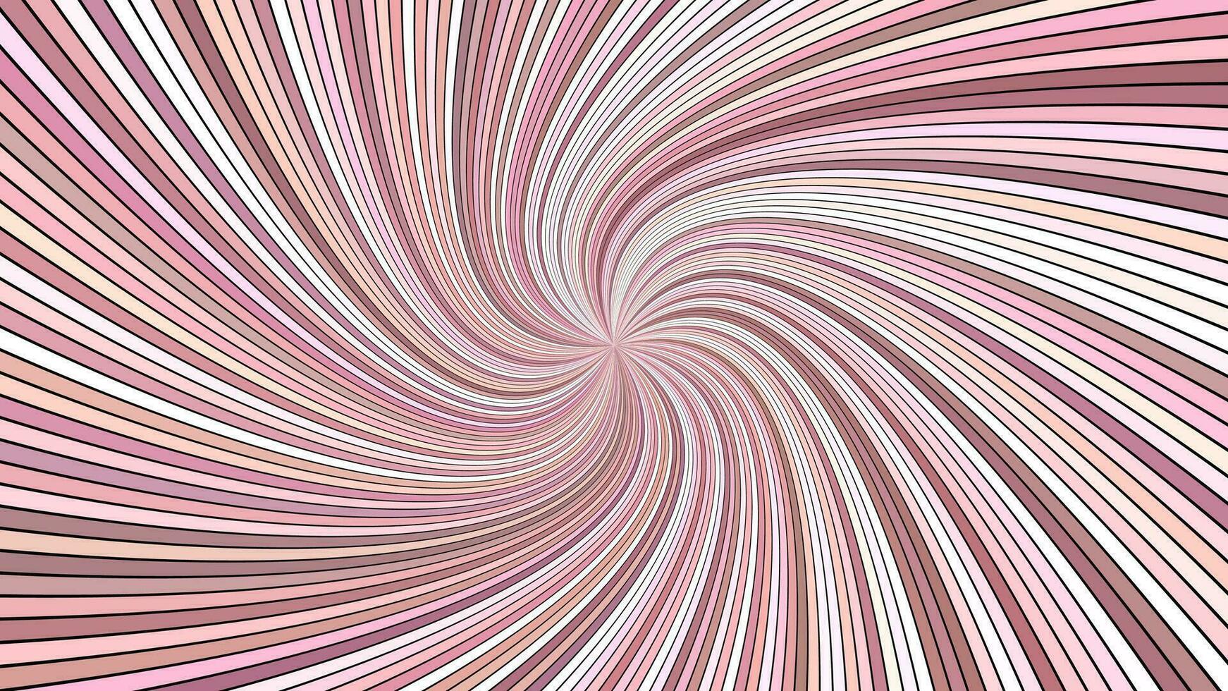 Pink psychedelic geometrcial spiral stripe background - vector curved ray graphic