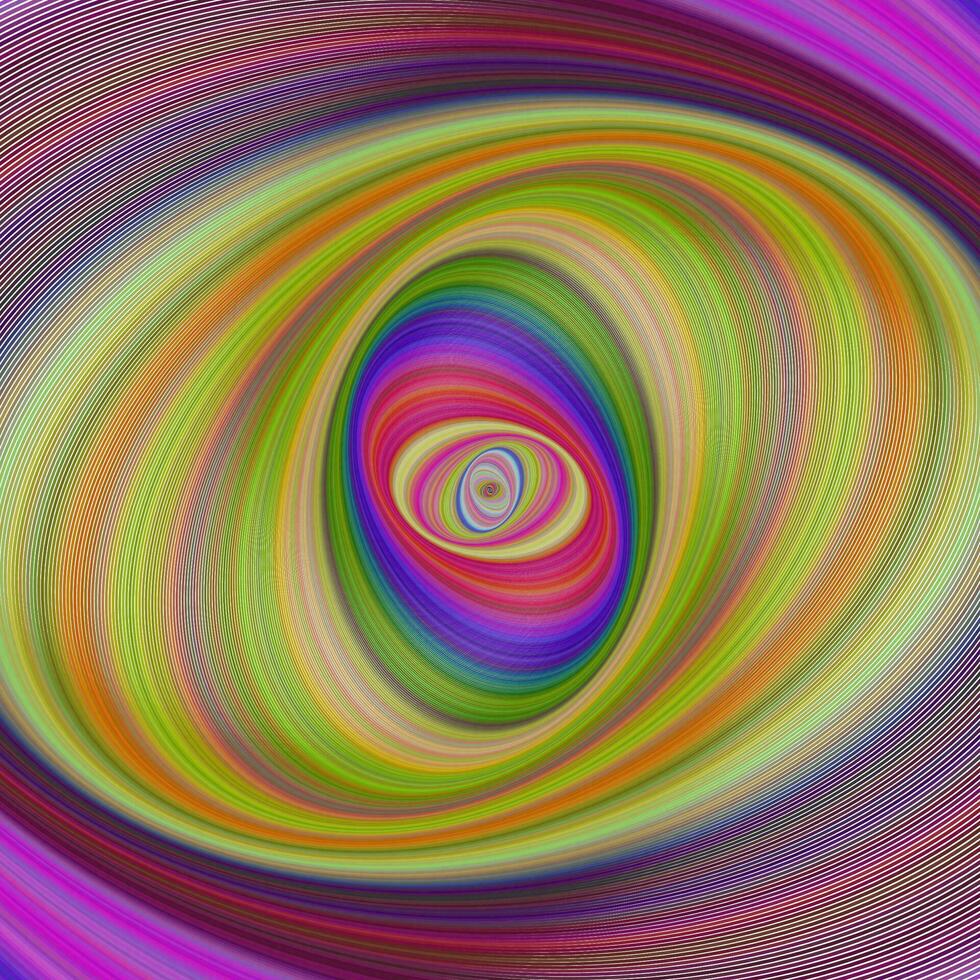 Abstract multicolored hypnotic fractal background from elliptical curves vector