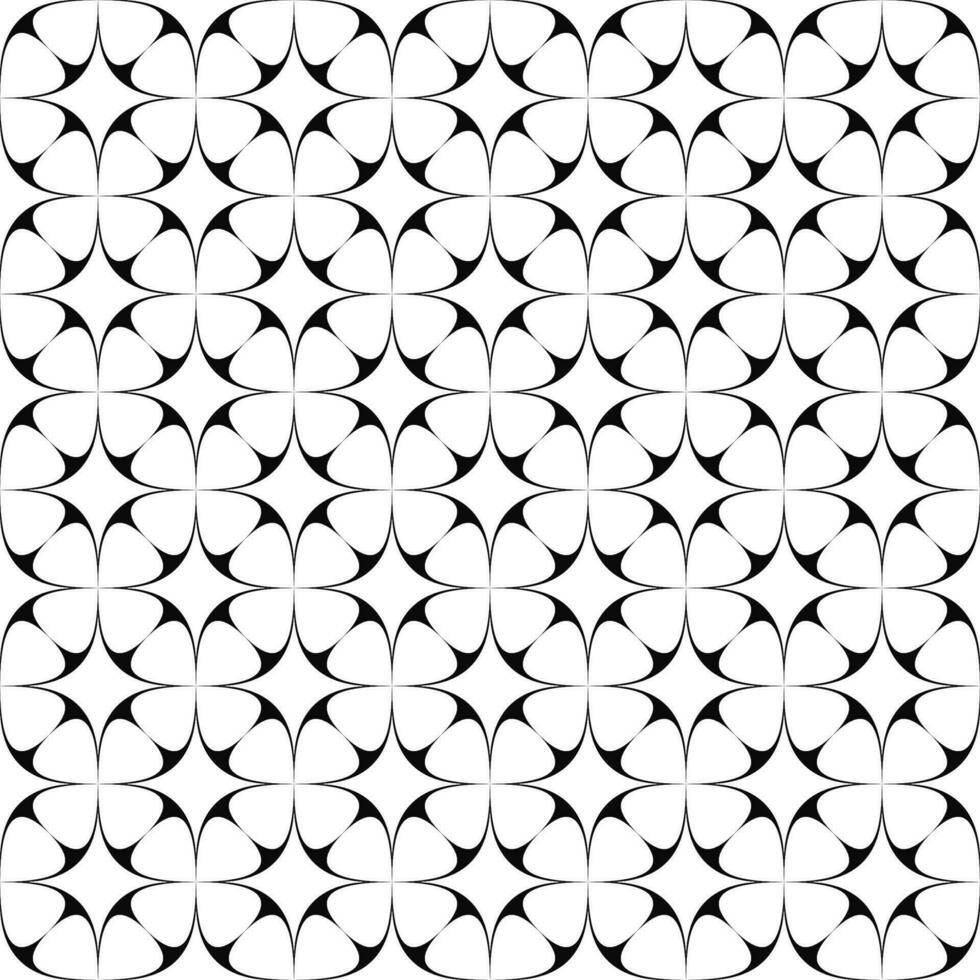 Monochrome seamless curved star pattern background design vector