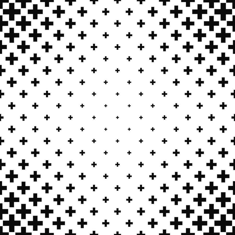Black and white greek cross pattern background vector