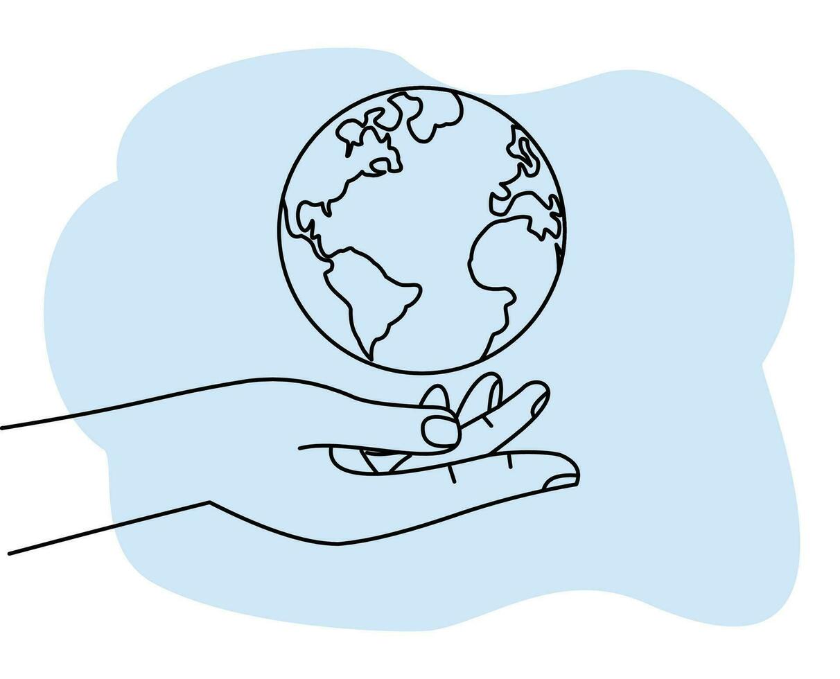 hands holding globe earth or natural concept and save the planet vector