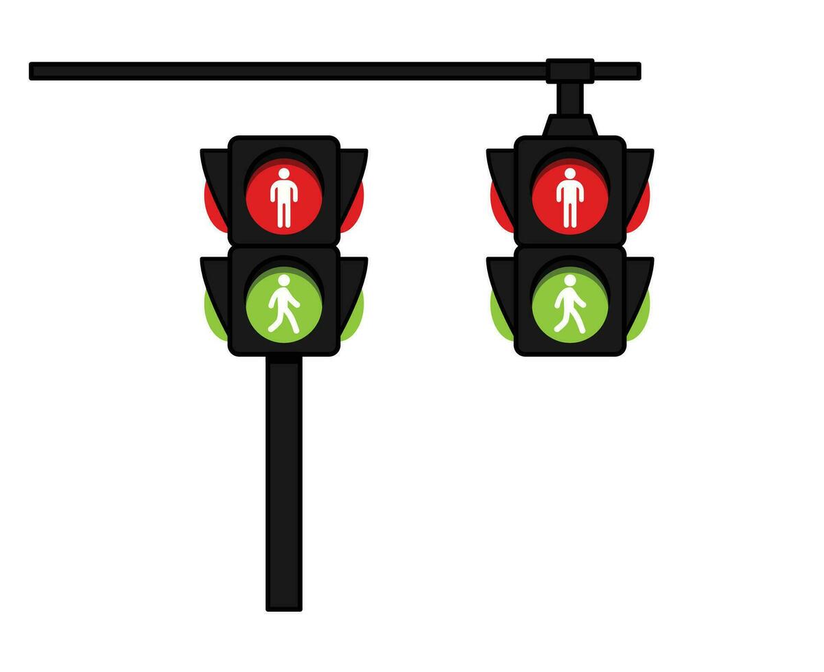 Pedestrian traffic light icons vector