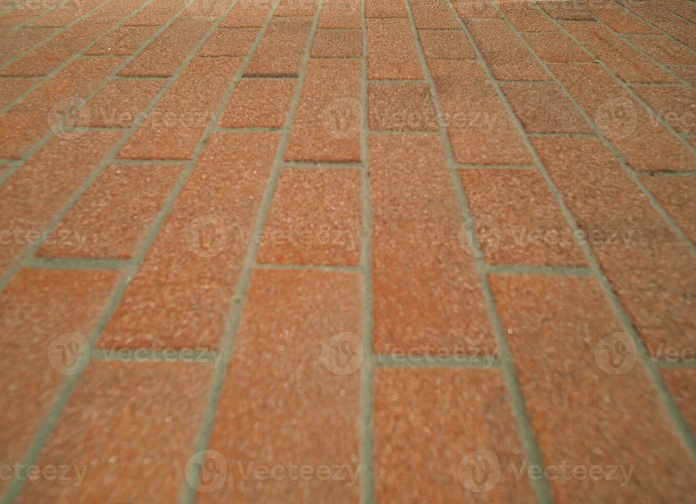 red brick tiled floor perspective background photo