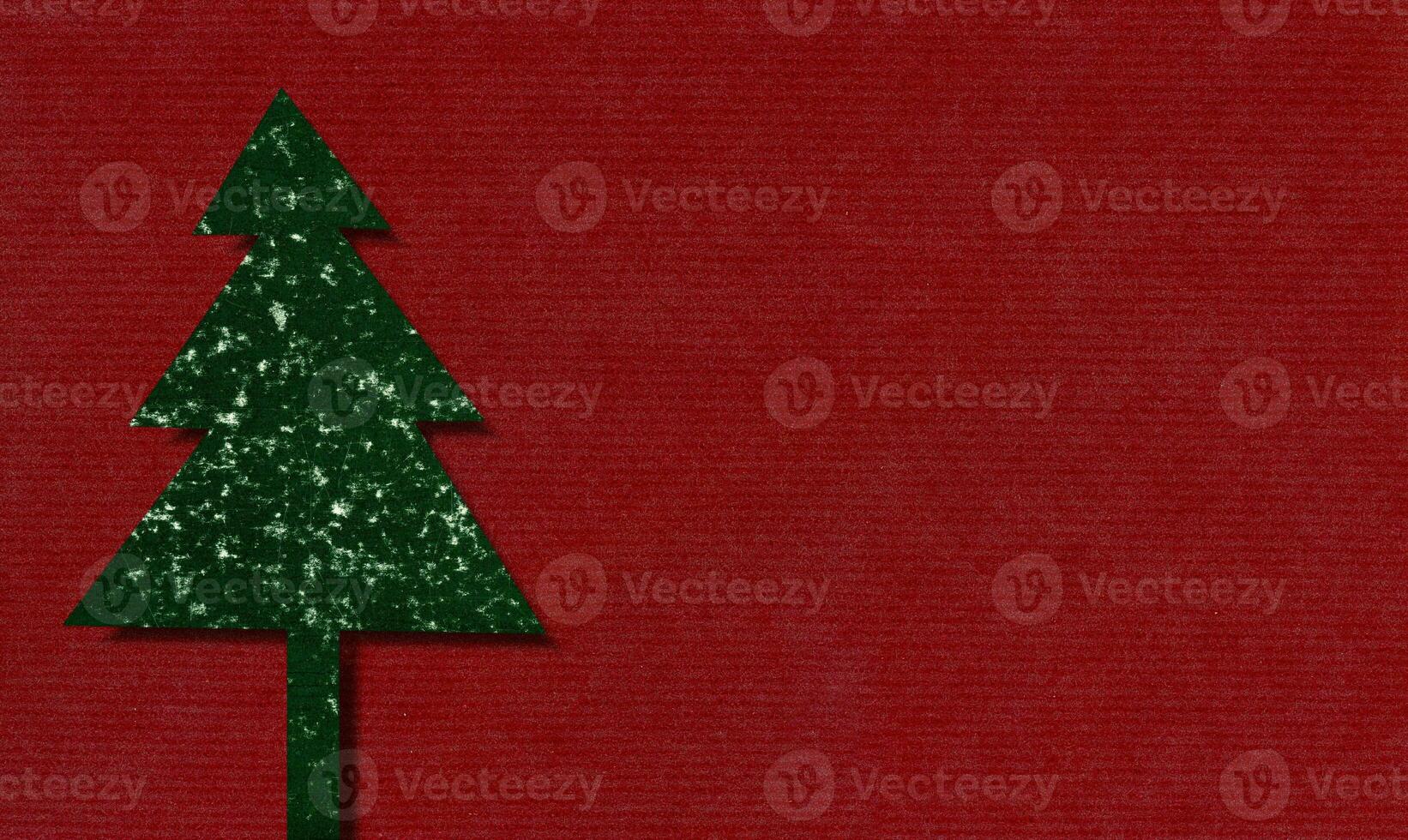 christmas tree over red background photo