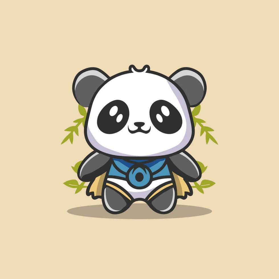 Vector cute Panda Character Heroes
