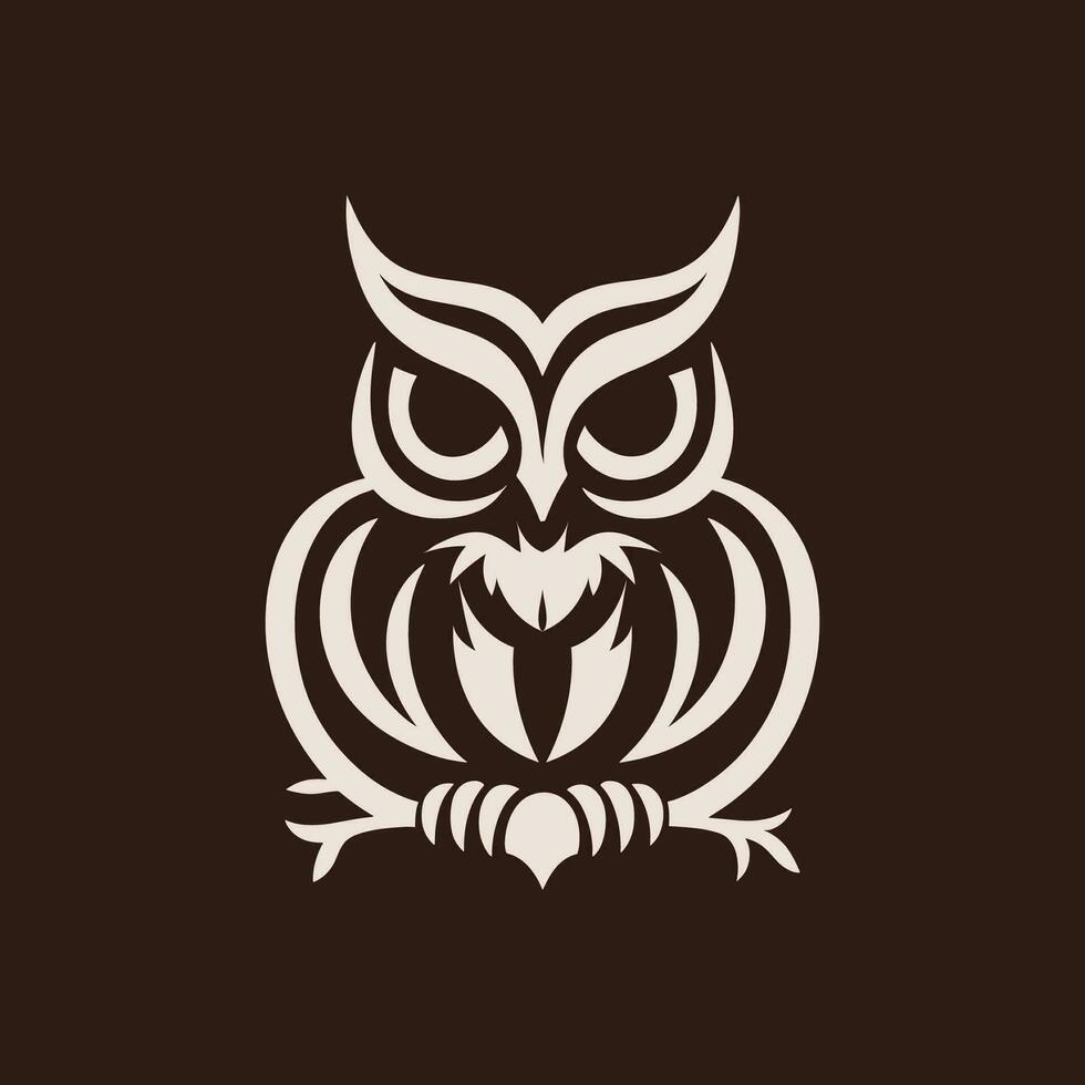 Modern Minimalist Owl Logo vector