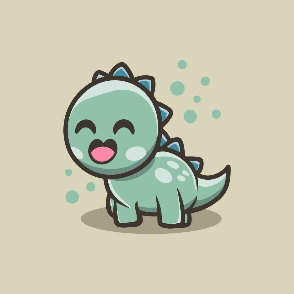 Cute kawaii Dino Modern logo vector