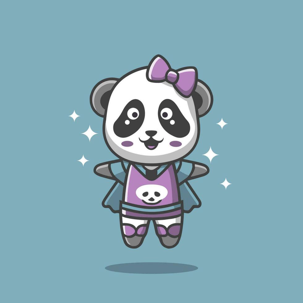 Vector cute Panda Character Heroes