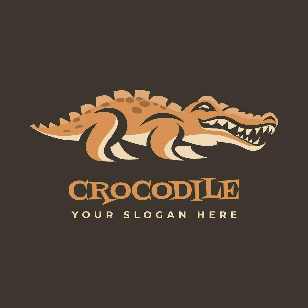 Modern Unique Minimalist Crocodile Logo vector