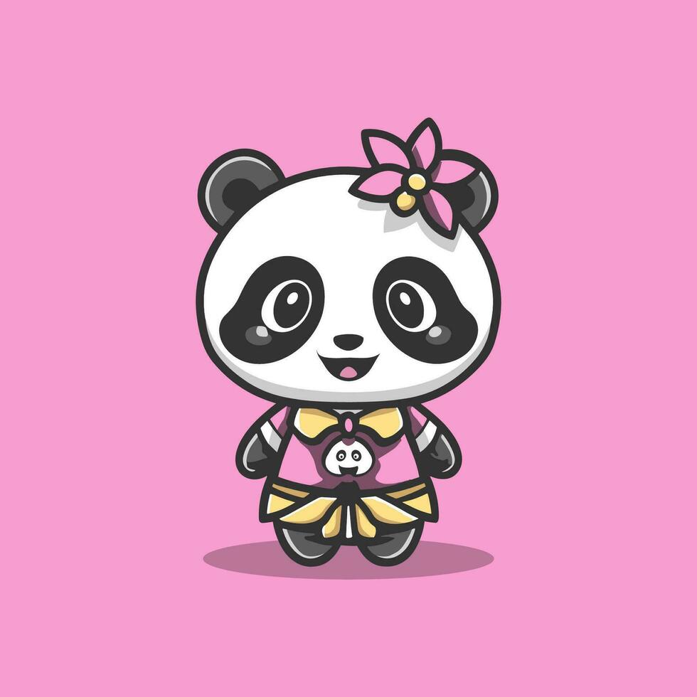 vector linda panda personaje héroes