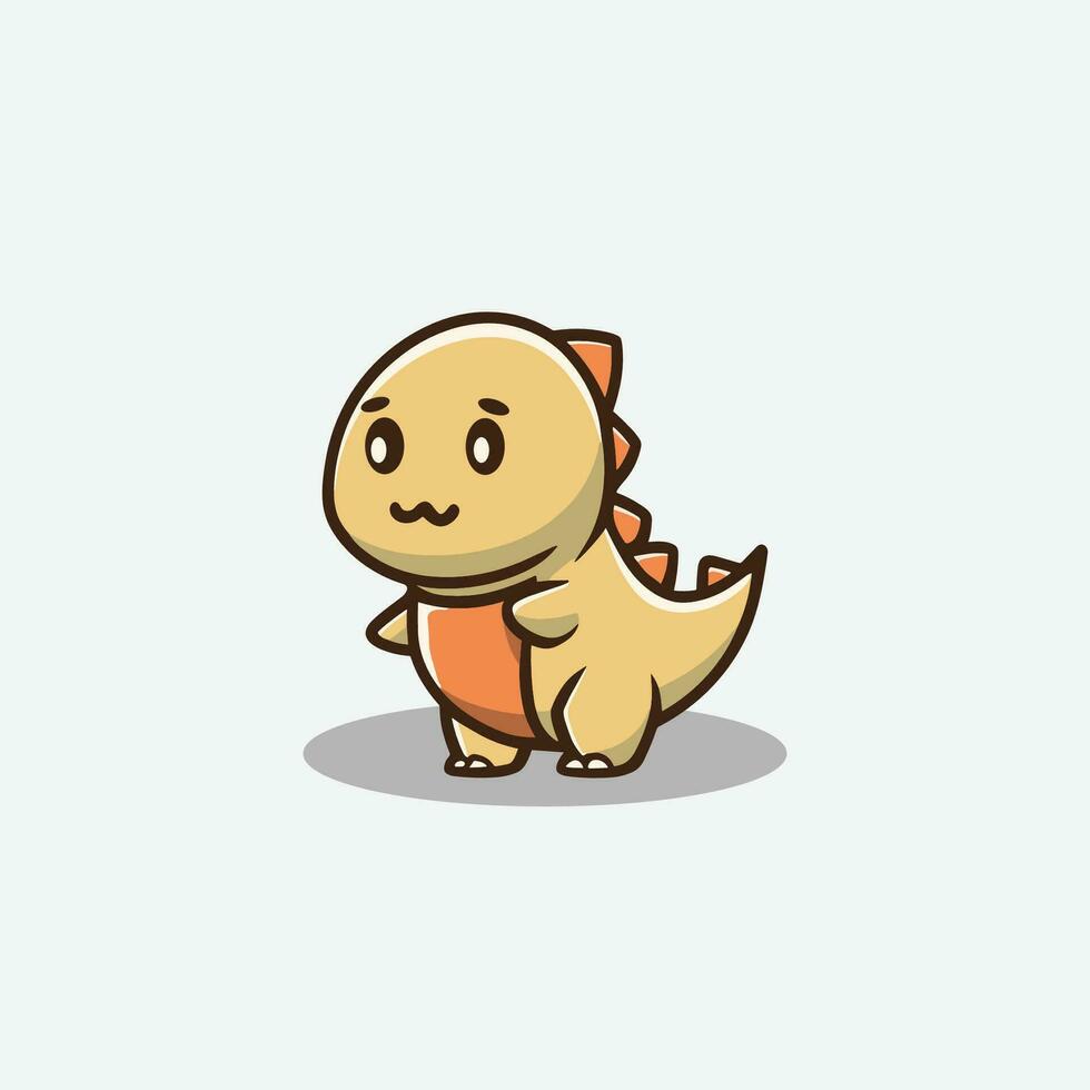 Cute Dino Character Kawaii Vector Design