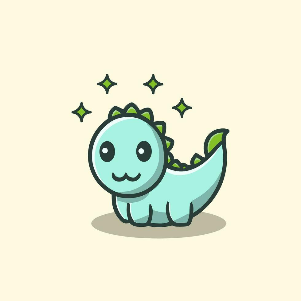 Cute kawaii Dino Modern logo vector