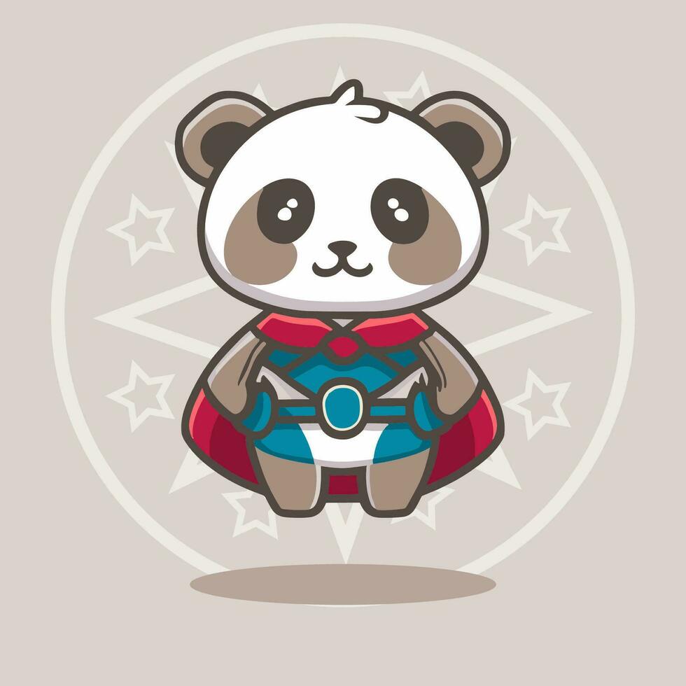 Vector cute Panda Character Heroes