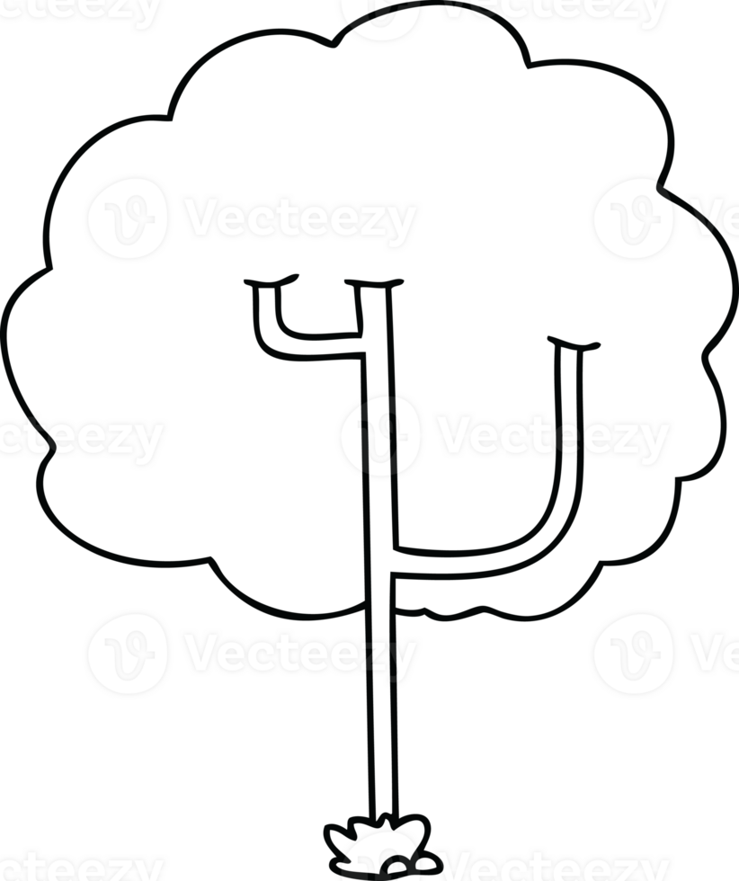 quirky line drawing cartoon tree png