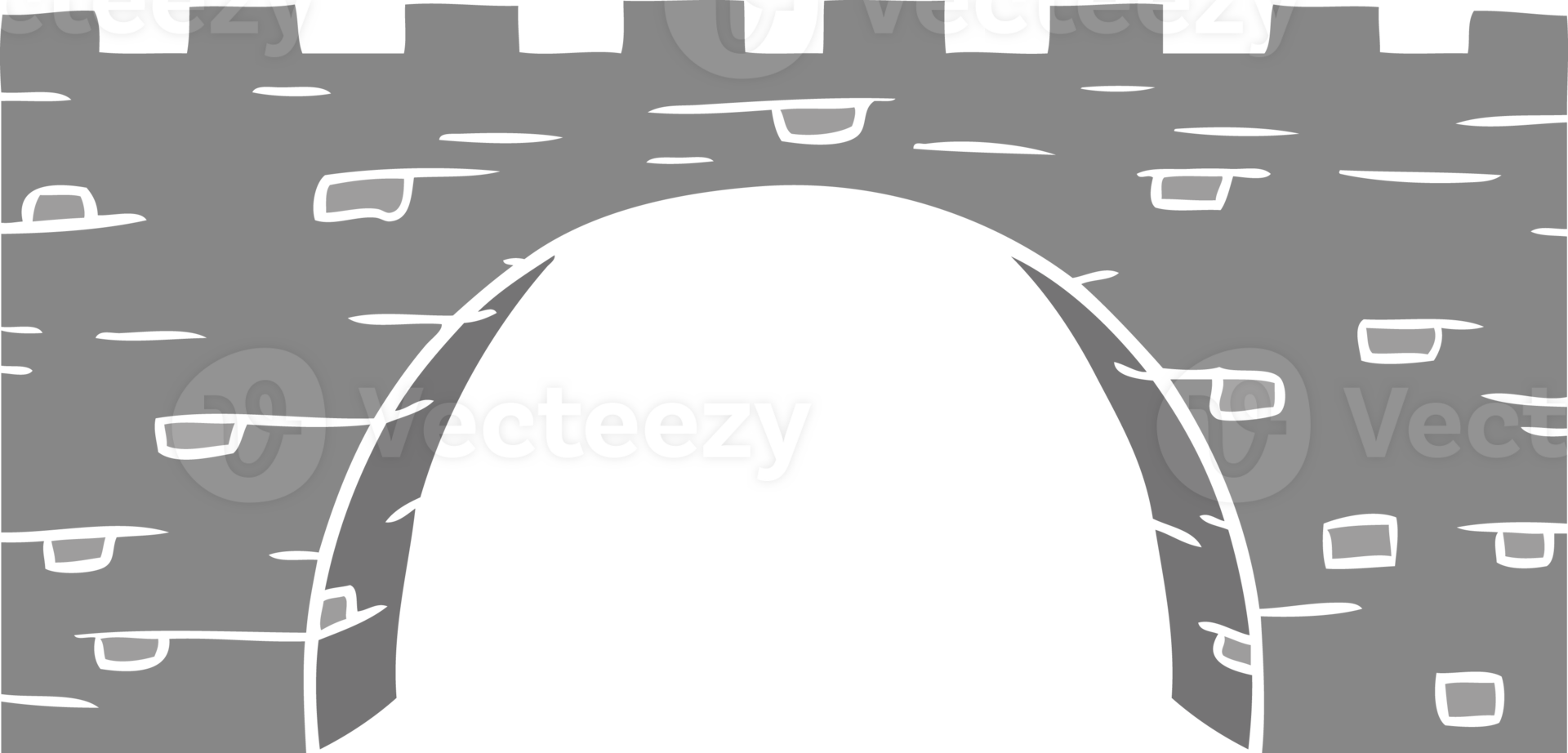 cartoon doodle of a stone bridge png