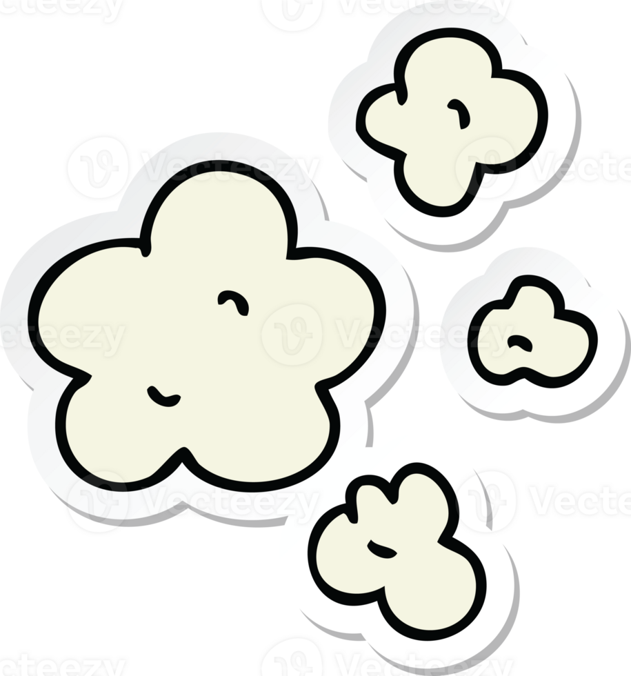 sticker of a quirky hand drawn cartoon clouds png